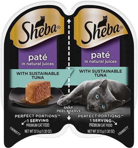 Sheba Perfect Portions Paté Adult Wet Cat Food Trays (24 Count, 48 Servings), Savory Chicken Entrée, Easy Peel Twin-Pack Trays in Kuwait