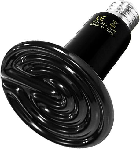 Simple Deluxe 100W 2-Pack Ceramic Heat Emitter Reptile Heat Lamp Bulb No Light Emitting Brooder Coop Heater for Amphibian Pet & Incubating Chicken, Black in Saudi Arabia