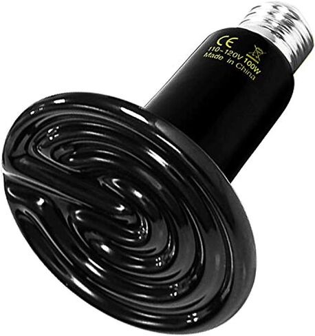 Simple Deluxe 100W 2-Pack Ceramic Heat Emitter Reptile Heat Lamp Bulb No Light Emitting Brooder Coop Heater for Amphibian Pet & Incubating Chicken, Black in Saudi Arabia