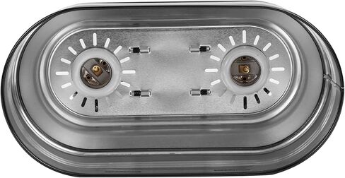 AIICIOO مضاعفة الإضاءة الزواحف المزدوجة - مصباح تسرب التنين الملتحي مصباح زواحف مزدوج القبة أقصى 160 واط Terrarium UVB الضوء الزواحف لخزان السلطعون الخزان السلطعون بالسلاحف in Kuwait