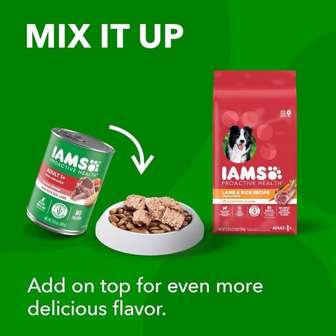 IAMS MINICHUNKS الكبار الكلب الكلب الغذاء لحم الضأن والأرز وصفة الكلب kibble ، 30 رطل. in Kuwait