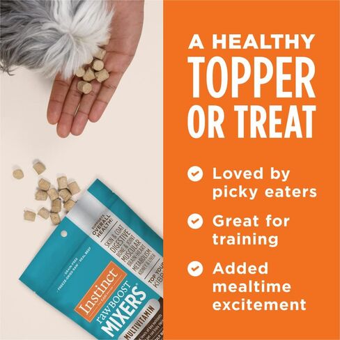 Instinct Raw Boost Mixers, Freeze Dried Dog Food Topper with Functional Ingredients, Grain Free, Real Chicken - Gut Health , 5.5 oz. Bag in Kuwait