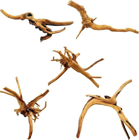 Hamiledyi 5PCS Driftwood for Aquarium 7-9inch Natural Reptile Spider Wood Assorted Branches Aquarium Decoration Fish Tank Ornament Decor. in Kuwait