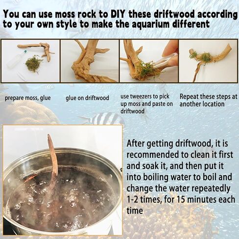 Hamiledyi 5PCS Driftwood for Aquarium 7-9inch Natural Reptile Spider Wood Assorted Branches Aquarium Decoration Fish Tank Ornament Decor. in Saudi Arabia