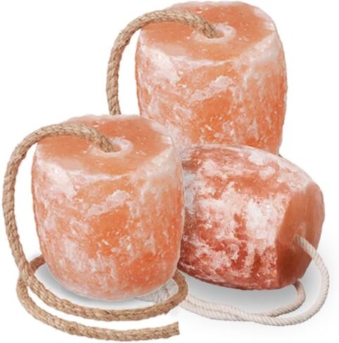 Himalayan Salt Lick 2lbs - Licking Salt for Horses | Deer Salt Lick Block | Block Salt on Rope | Himalayan Licking Salt for Animals. Pack of 4 in Saudi Arabia