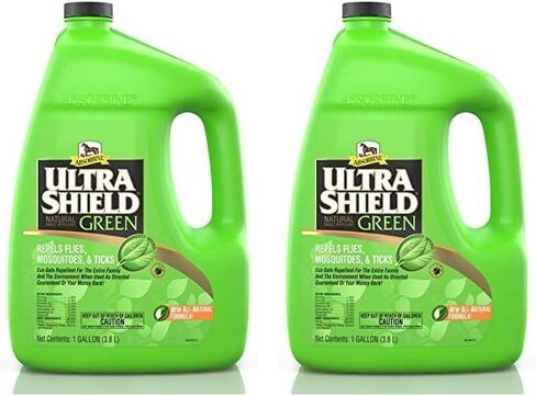 Absorbine UltraShield Green All-Natural Fly & Insect Repellent for Horses & Dogs, Essential Oils Repel & Control, 128oz Bottle, No Sprayer in Kuwait