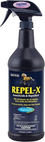 Farnam Repel-X Ready-To-Use Fly Spray, Insecticide And Repellent For Horses And Dogs, 32 Fluid Ounces, 1 Quart Bottle With Trigger Sprayer in Saudi Arabia