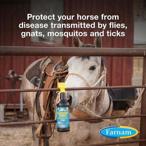 Farnam Endure Sweat-Resistant Horse Fly Spray, Kills, Repels, Protects, 32 Ounces, Quart Spray in Kuwait