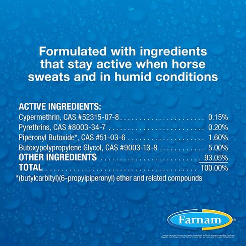 Farnam Endure Sweat-Resistant Horse Fly Spray, Kills, Repels, Protects, 32 Ounces, Quart Spray in Kuwait