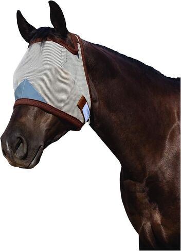 Pro-Force Equine Fly Mask | Horse Fly Mask with UV Protection | Adjustable Fit for Comfort | Without Ears, Brown in Kuwait
