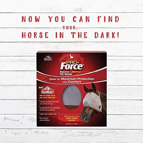 Pro-Force Equine Fly Mask | Horse Fly Mask with UV Protection | Adjustable Fit for Comfort | Without Ears, Brown in Kuwait