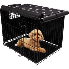 Dog Crate Cover for Wire Cages 24 30 36 42 48 Inch Outdoor Pet Kennel Cover Machine Wash & Dry (Cover Only) (24 Inch Crate Cover (24"x18"x19"))