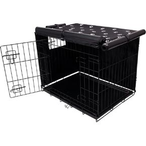 Dog Crate Cover Indoor/Outdoor Durable Windproof 600D Oxford Fabric Pet Kennel Cover Fit for 24 30 36 42 48 Inches Wire Dog Crate for Small and Large Dogs-Cover Only(24 Inch (24"x18"x19"))