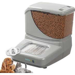 Automatic Cat/Dog Feeder, Collar Activated RFID Cat Food Dispenser 32 Cups- 6 Meals, Timed Pet Feeder with Silicon Dog Tag, Portion Control for Cat Feeder (Upgraded PortionPro Rx Auto cat feeders)