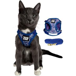 Travel Cat Harness and Leash Set - Adjustable Fit Mesh Cat Harness and Reflective Strap - Comfort Escape Proof Harness for Cats, Kitten for Outdoor Walking, Hiking (Small, Black)