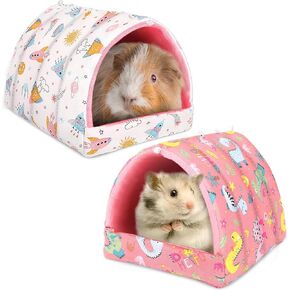 UPINS 2 Pack Guinea Pig Hideout,Guinea Pig Bed Washable Small Animal House Cage Accessories for Mouse Chinchillas Hamsters Hedgehogs Ferrets Bearded Dragons and Rats in Kuwait