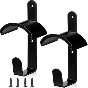Hicarer Horse Bridle Rack Wall Mount Black Metal Bridle Holder with Hook and Screws Bracket for Horse Barn Tack Room Stall Storage Derby Day Supplies