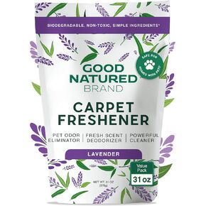Good Natured Brand | Carpet Freshener & Deodorizer Powder | 31 oz Pet Odor Eliminator for Strong Odor & Pet Urine | Fresh Natural Lemon & Eucalyptus Scent | Safe for Homes with Pets