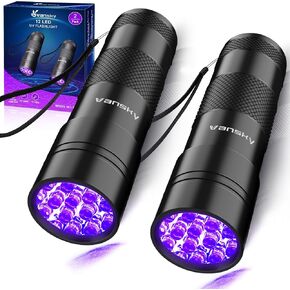 Vansky Black Light UV Flashlight Blacklight 12 LED Urine Detector for Dog/Cat/Pet Urine & Dry Stains and Bed Bug On Carpets/Rugs/Floor,Matching with Pet Odor Eliminator in Kuwait