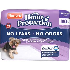 Hartz Home Protection Lavender Scented Dog Pads, 50 count, Super Absorbent & Won't Leak, Odor Eliminating