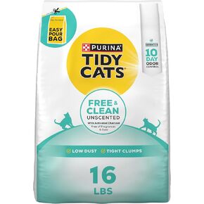 Purina Tidy Cats Clumping Cat Litter, Free & Clean Unscented Multi Cat Litter - 38 lb. Box