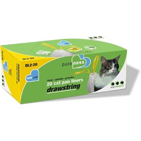 Van Ness Pets Drawstring Cat Litter Box Liners, Unscented, Large Size, 36" x 18", 20 Count