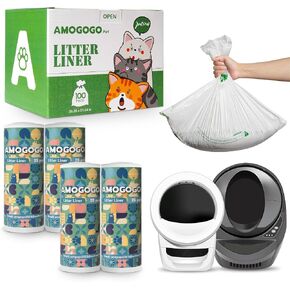 Waste Bags, Compatible with Litter Robot 4/5/3, 50 Pack Liners for Self Cleaning Litter Box, 9-11 Gallon Capacity, Pre-Separated, Transparent, Replacement Cat Litter Bags in Saudi Arabia