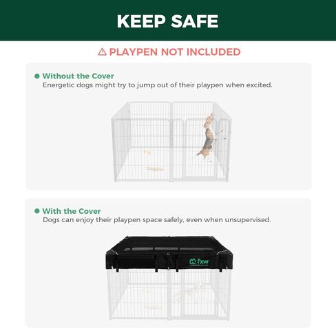 FXW Mesh Top Cover Specialized for FXW Dog Playpen (Not Suitable for Other Brands), Fits for FXW 32"/40"/45" H 8 Panels Homeplus/Rollick/Instant Dog Playpen│Patent Pending (Playpen not Included) in Saudi Arabia