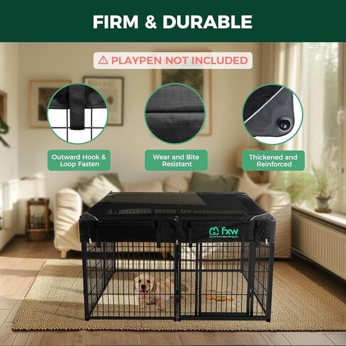 FXW Mesh Top Cover Specialized for FXW Dog Playpen (Not Suitable for Other Brands), Fits for FXW 32"/40"/45" H 8 Panels Homeplus/Rollick/Instant Dog Playpen│Patent Pending (Playpen not Included) in Saudi Arabia