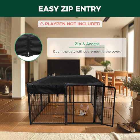 FXW Mesh Top Cover Specialized for FXW Dog Playpen (Not Suitable for Other Brands), Fits for FXW 32"/40"/45" H 8 Panels Homeplus/Rollick/Instant Dog Playpen│Patent Pending (Playpen not Included) in Saudi Arabia