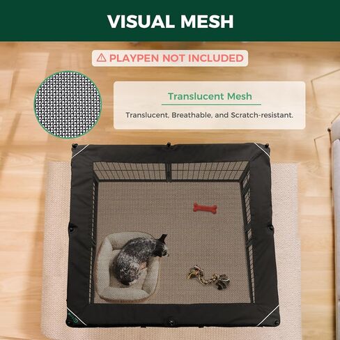 FXW Mesh Top Cover Specialized for FXW Dog Playpen (Not Suitable for Other Brands), Fits for FXW 32"/40"/45" H 8 Panels Homeplus/Rollick/Instant Dog Playpen│Patent Pending (Playpen not Included) in Saudi Arabia