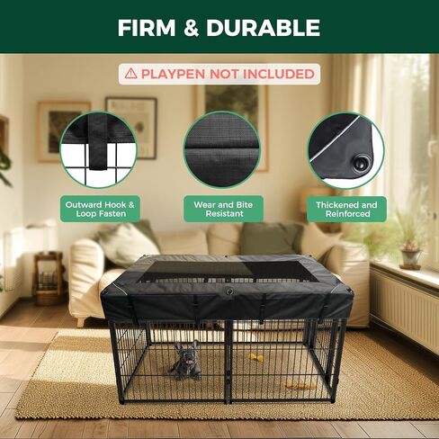 FXW Mesh Top Cover Specialized for FXW Dog Playpen (Not Suitable for Other Brands), Fits for FXW 32"/40"/45" H 8 Panels Homeplus/Rollick/Instant Dog Playpen│Patent Pending (Playpen not Included) in Saudi Arabia