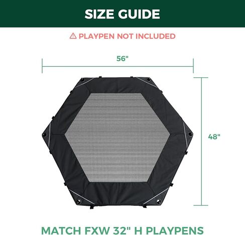 FXW Mesh Top Cover متخصصة لـ FXW Dog Playpen (غير مناسبة للعلامات التجارية الأخرى) ، يناسب FXW 32 "/40"/45 "H 8 لوحات HomePlus/Rollick/Instant Dog Playpen│patent المعلقة (Playpen غير متضمن)) in Kuwait