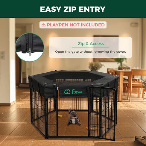 FXW Mesh Top Cover متخصصة لـ FXW Dog Playpen (غير مناسبة للعلامات التجارية الأخرى) ، يناسب FXW 32 "/40"/45 "H 8 لوحات HomePlus/Rollick/Instant Dog Playpen│patent المعلقة (Playpen غير متضمن)) in Kuwait
