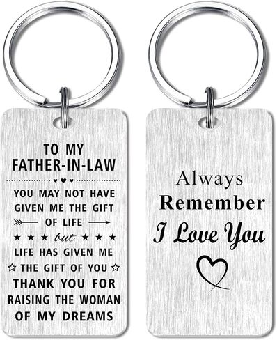 Father In Law Gifts Keychain, Father-in-Law Wedding Gifts from Bride, Thank You Father-in-Law Birthday Gifts Father's Day Key Chain, I Love Father In Law in Saudi Arabia