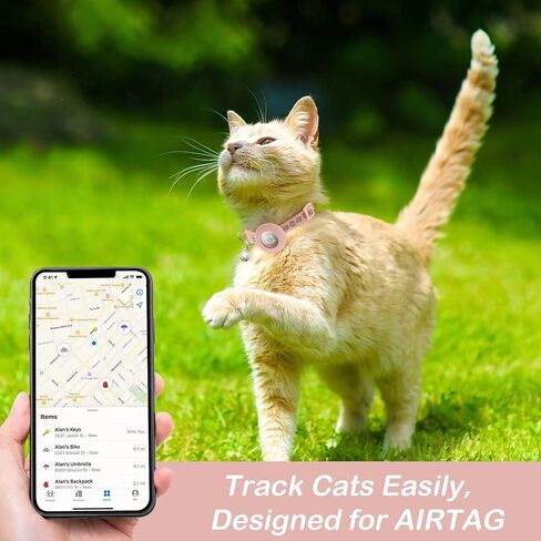 2 Pack Airtag Cat Collar Breakaway with Bell,Reflective Kitten Collar with Apple Airtag Cat Collar Holder,Adjustable 7-12In,Safety Buckle for Girl Boy Cats,Pet Supplies,Accessories,Gifts (Pink) in Saudi Arabia