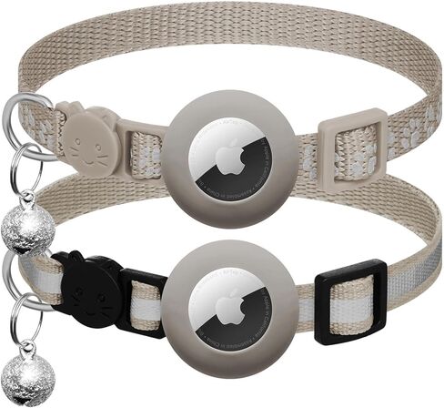 2 Pack Airtag Cat Collar Breakaway with Bell,Reflective Kitten Collar with Apple Airtag Cat Collar Holder,Adjustable 7-12In,Safety Buckle for Girl Boy Cats,Pet Supplies,Accessories,Gifts (Pink) in Saudi Arabia