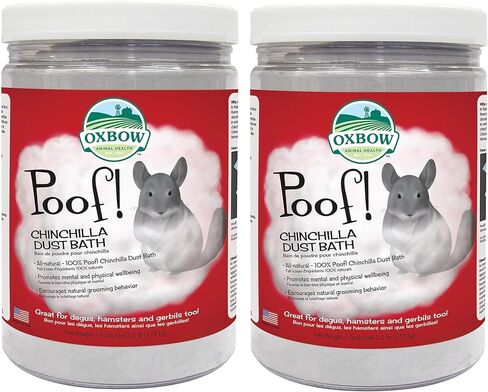 Oxbow POOF! Chinchilla Dust Bath,100% Natural Blue Beauty Dust for Chinchillas, Degus, Gerbils, and Hamsters, Small Animal Grooming, Natural Dusting Powder, 2.5 lb Jar in Kuwait