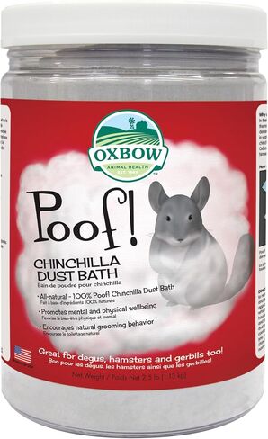 Oxbow POOF! Chinchilla Dust Bath,100% Natural Blue Beauty Dust for Chinchillas, Degus, Gerbils, and Hamsters, Small Animal Grooming, Natural Dusting Powder, 2.5 lb Jar in Kuwait