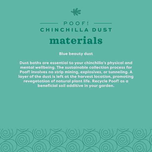 Oxbow POOF! Chinchilla Dust Bath,100% Natural Blue Beauty Dust for Chinchillas, Degus, Gerbils, and Hamsters, Small Animal Grooming, Natural Dusting Powder, 2.5 lb Jar in Kuwait
