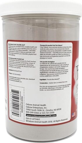 Oxbow POOF! Chinchilla Dust Bath,100% Natural Blue Beauty Dust for Chinchillas, Degus, Gerbils, and Hamsters, Small Animal Grooming, Natural Dusting Powder, 2.5 lb Jar in Kuwait