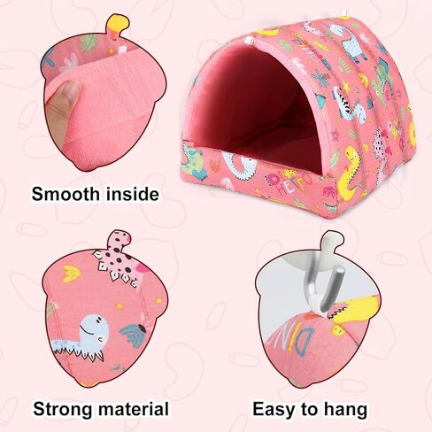 UPINS 2 Pack Guinea Pig Hideout,Guinea Pig Bed Washable Small Animal House Cage Accessories for Mouse Chinchillas Hamsters Hedgehogs Ferrets Bearded Dragons and Rats in Kuwait