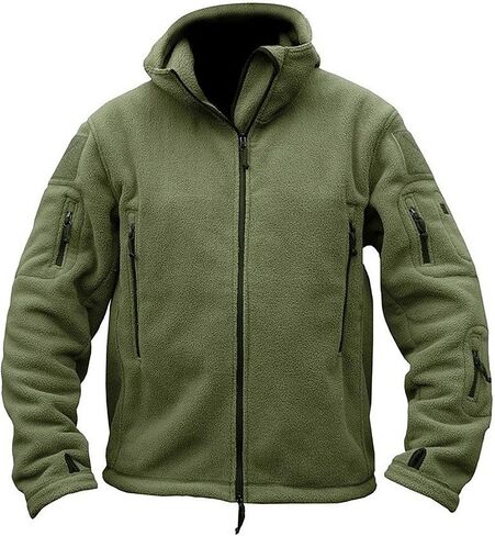 Mens Tactical Jacket Hoodie Winter Warm Military Sport Long Sleeve Fleece Coats Black XXXL in Saudi Arabia