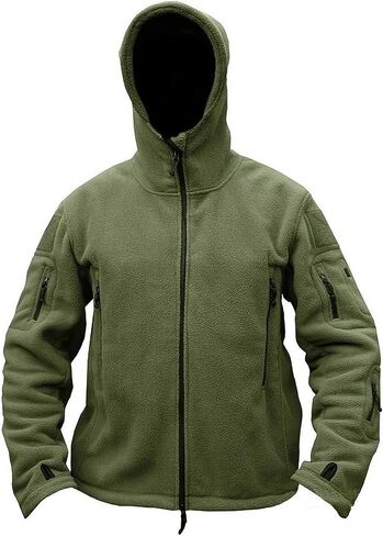 Mens Tactical Jacket Hoodie Winter Warm Military Sport Long Sleeve Fleece Coats Black XXXL in Saudi Arabia