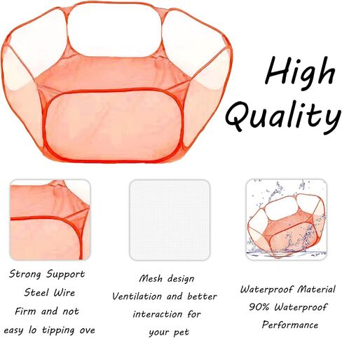 Small Animals Playpen, Portable Pop-up Open Interactive Pet Tent, Indoor Outdoor Fence for Rabbits, Guinea Pig, Hamster, Chinchillas, Kittens, Puppies in Kuwait