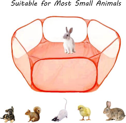 Small Animals Playpen, Portable Pop-up Open Interactive Pet Tent, Indoor Outdoor Fence for Rabbits, Guinea Pig, Hamster, Chinchillas, Kittens, Puppies in Kuwait