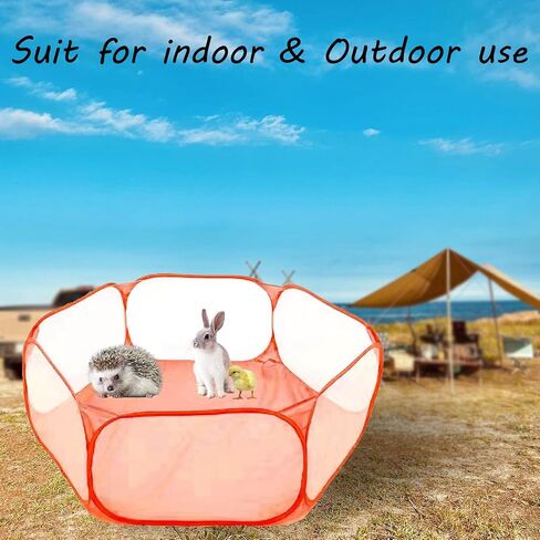 Small Animals Playpen, Portable Pop-up Open Interactive Pet Tent, Indoor Outdoor Fence for Rabbits, Guinea Pig, Hamster, Chinchillas, Kittens, Puppies in Kuwait