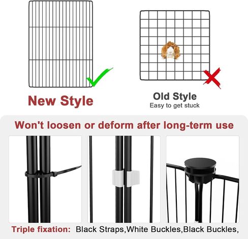 Tresbro Guinea Pig Cage مع بطانة أسفل PVC مقاومة للماء وخطاف إطلاق واحد ، Fixing Triple C & C Cage لخنازير غينيا ، الأرنب ، الأرانب ، القنفذ ، Playpen indoor للحيوانات الصغيرة 48'l x 24'w x 16'h in Kuwait
