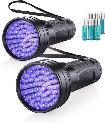 UV Flashlight Black Light, Consciot 51 LED 395nm Ultraviolet Blacklight, Portable Torch Light Pet Urine Detector for Dog/Cat Urine, Dry Stains, Bed Bug, Resin Curing, Matching with Pet Odor Eliminator in Saudi Arabia