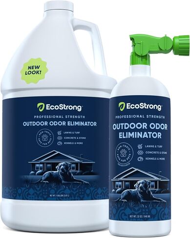 Eco Strong Outdoor Odor Eliminator | Outside Dog Urine Enzyme Cleaner – Powerful Pet, Cat, Animal Scent Deodorizer | Professional Strength for Yard, Turf, Kennels, Patios, Decks (Gallon with Sprayer) in Saudi Arabia